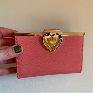 Omnia Crystal Coral Pink Wallet W Heart Clasp - image 1